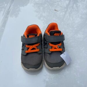Nike Gray and Orange Velcro Sneakers